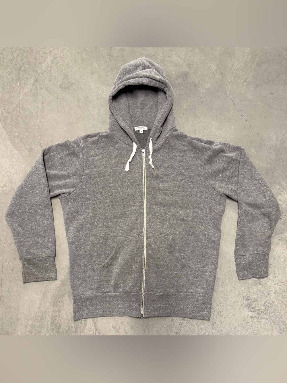 GUSTIN - Fleece Zip Hoodie - Heather Grey
